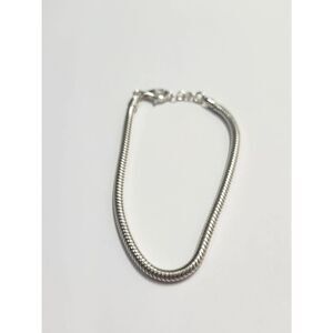 Vintage LIRM 925 Sterling Silver Snake Chain Bracelet - Shiny Silver